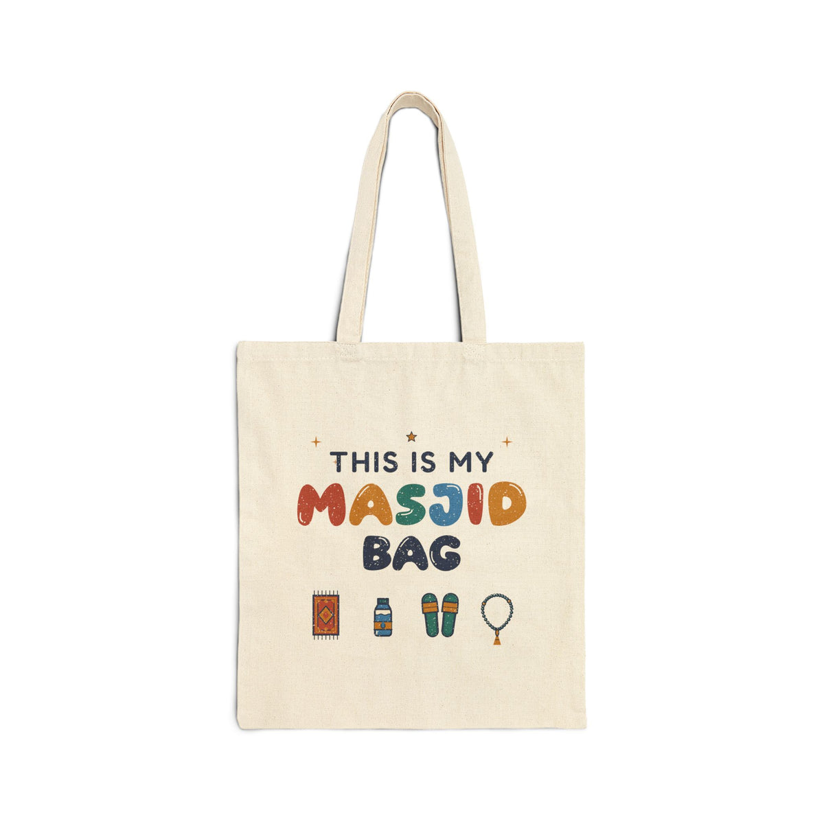 This Is My Masjid Bag Kids Canvas Tote Bag in Natural, double-sided print – AdabStars