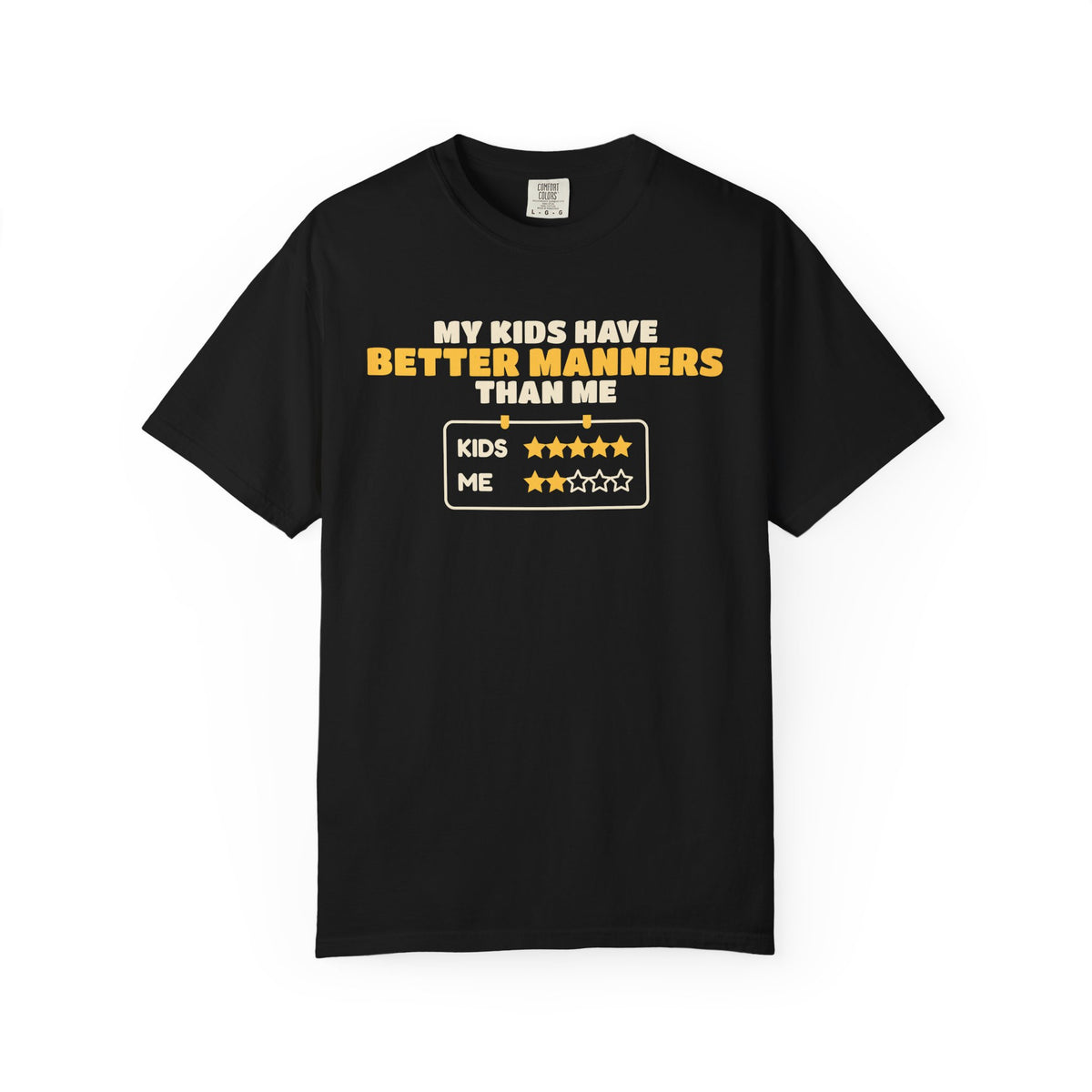 Better Manners Than Me Ramadan Heavyweight Tee | Funny Muslim Parent Better Manners Than Me Star Chart Joke | AdabStars Islamic Apparel