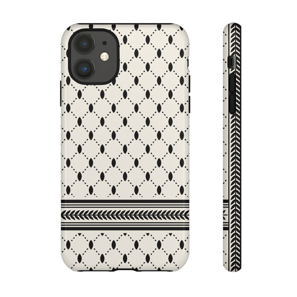 Keffiyeh Pattern Black and White Tough Case for iPhone – Taqwa Arts