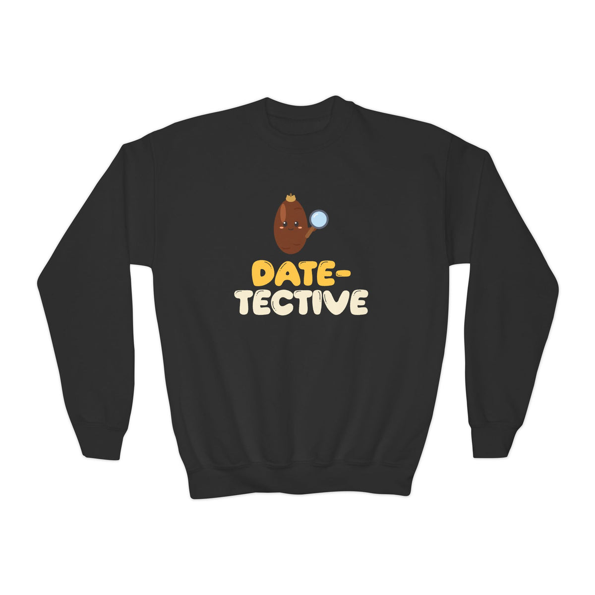 Date Tective Ramadan Kids Sweatshirt | Ramadan Kids Detective Fruit Magnifier Pun | AdabStars Islamic Kids Apparel