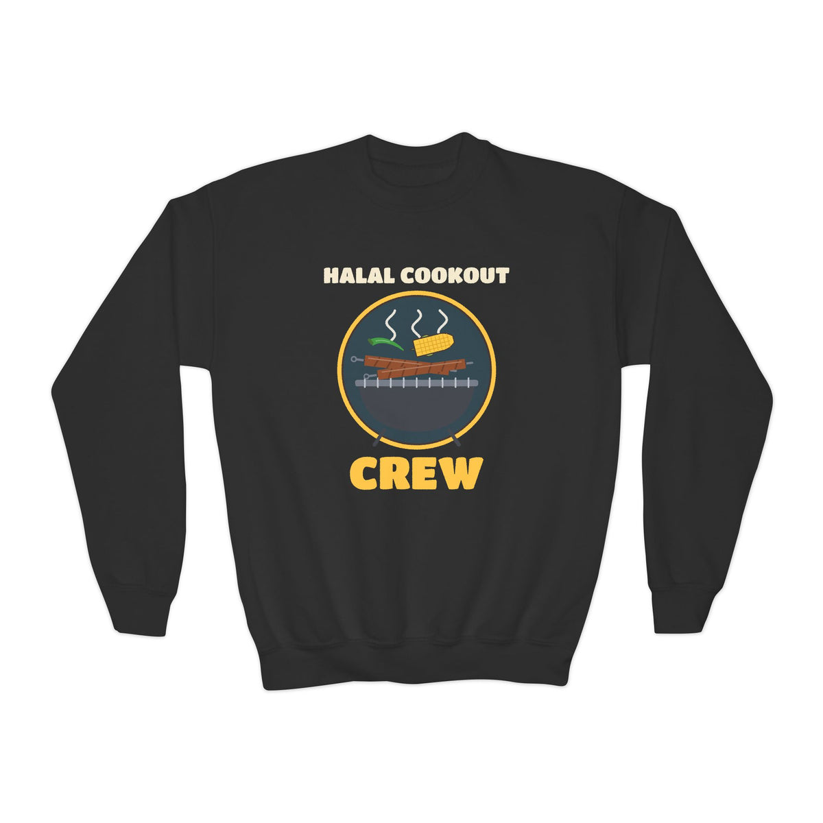 Halal Cookout Crew Kids Sweatshirt in Black – AdabStars