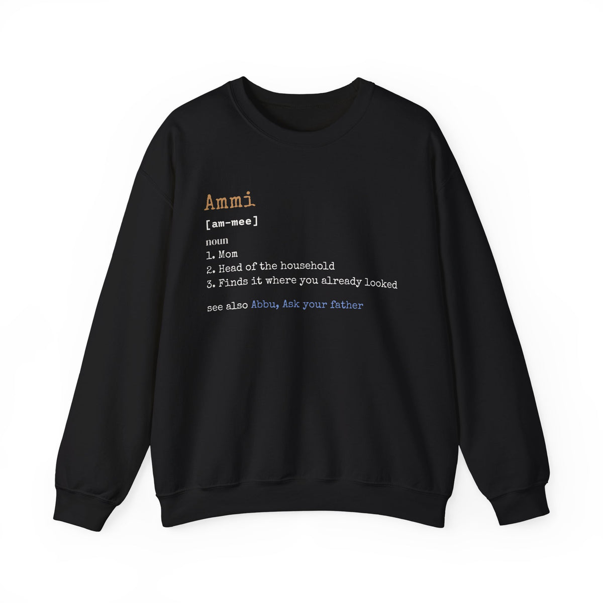 Ammi Definition Islamic Crewneck Sweatshirt in Black – AdabStars