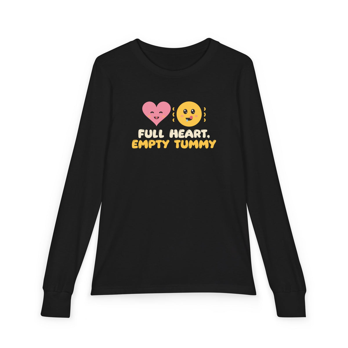 Full Heart, Empty Tummy Ramadan Kids Long Sleeve Shirt | Heart Empty Tummy Ramadan Kids Iftar Hungry Humor | AdabStars Islamic Kids Apparel