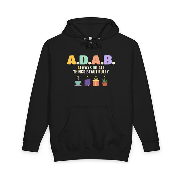 ADAB Always Do All Things Beautifully Premium Heavyweight Hoodie in Black – AdabStars