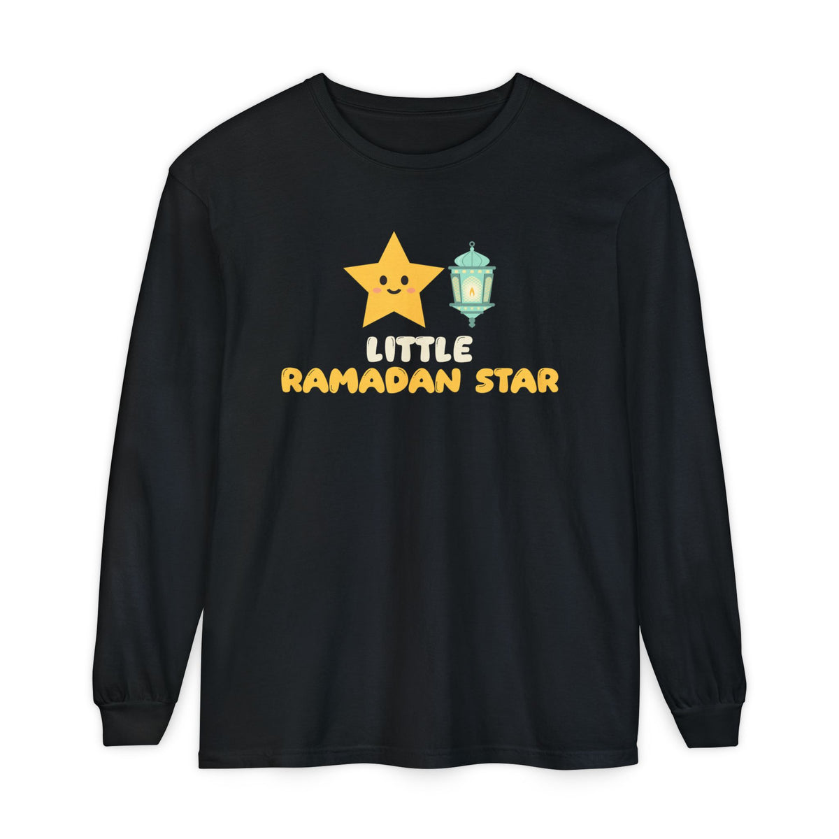 Little Ramadan Star Ramadan Long Sleeve Shirt | Kids Cute Lantern Muslim Family Eid | AdabStars Islamic Kids Apparel