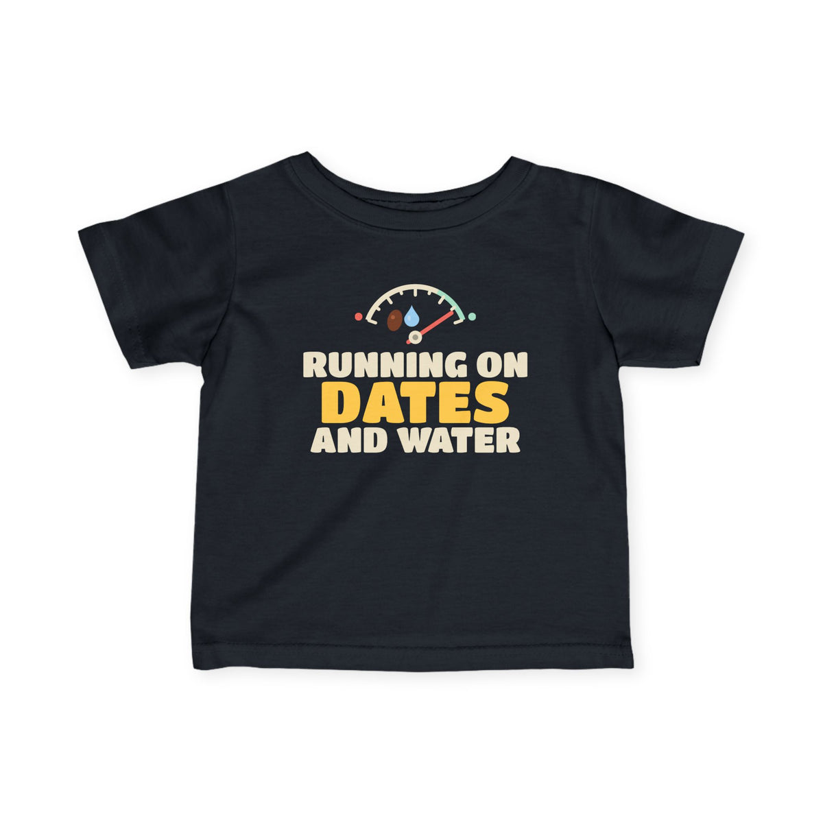 Running On Dates And Water Ramadan Baby T-Shirt in Black – AdabStars