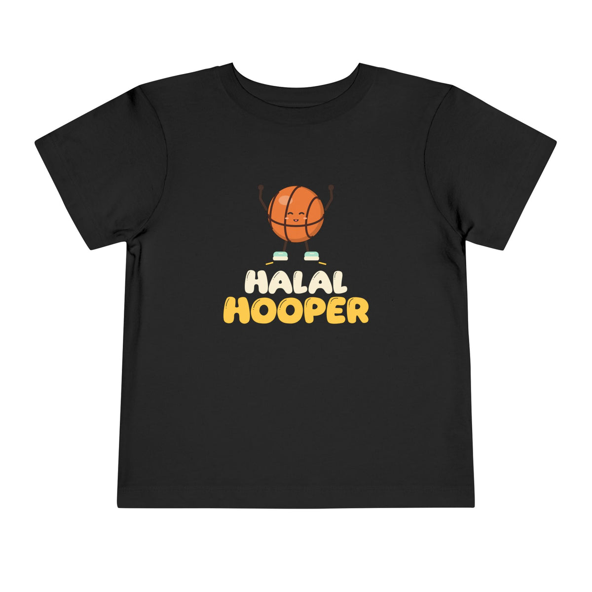 Halal Hooper Muslim Toddler Tee | Muslim Kids Basketball Halal Hooper Cute Ball Character | AdabStars Islamic Kids Apparel