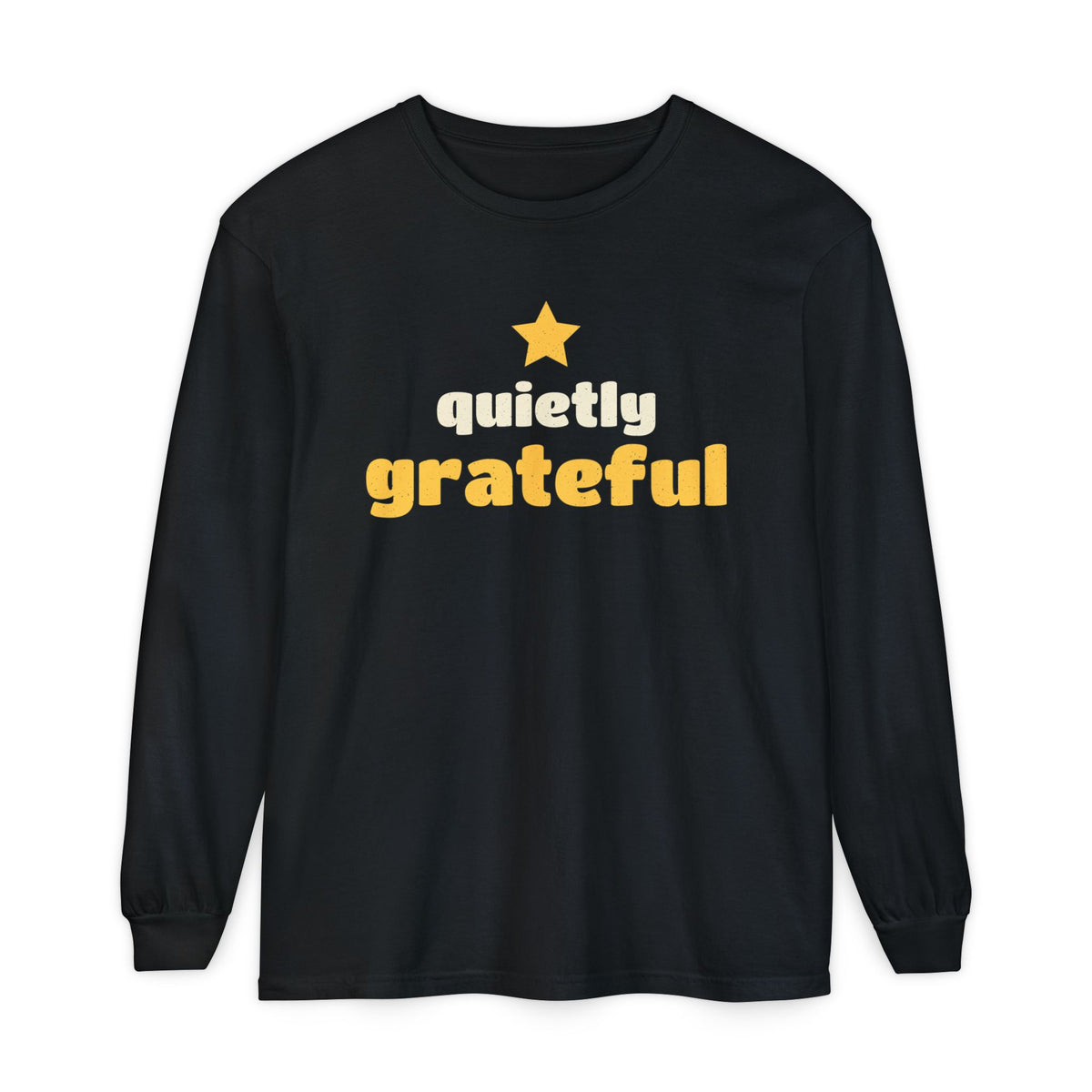 Quietly Grateful Ramadan Long Sleeve Shirt | Ramadan Gratitude Muslim Youth Star | AdabStars Islamic Apparel
