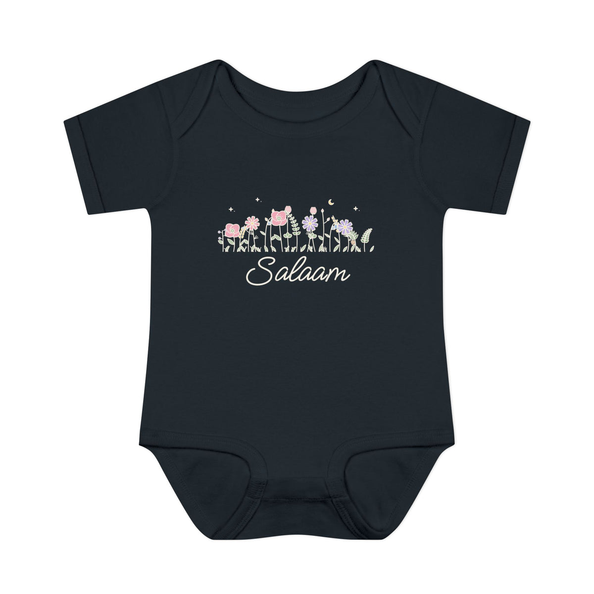 Salaam Meadow Flowers Baby Bodysuit in Black – AdabStars