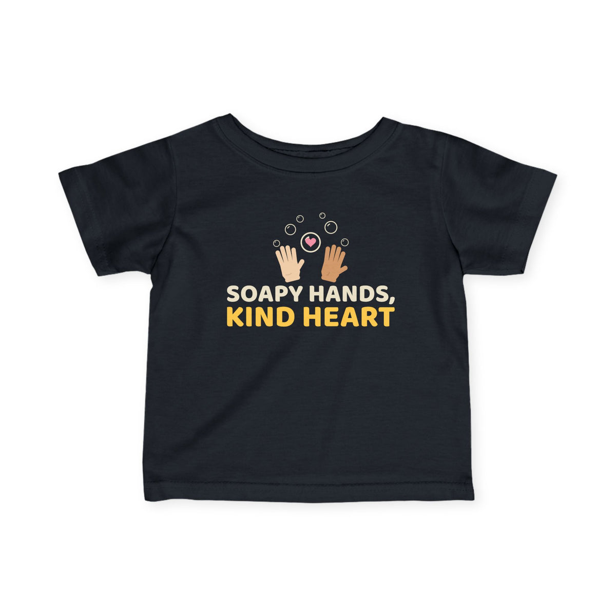 Soapy Hands Kind Heart Islamic Baby T-Shirt in Black – AdabStars