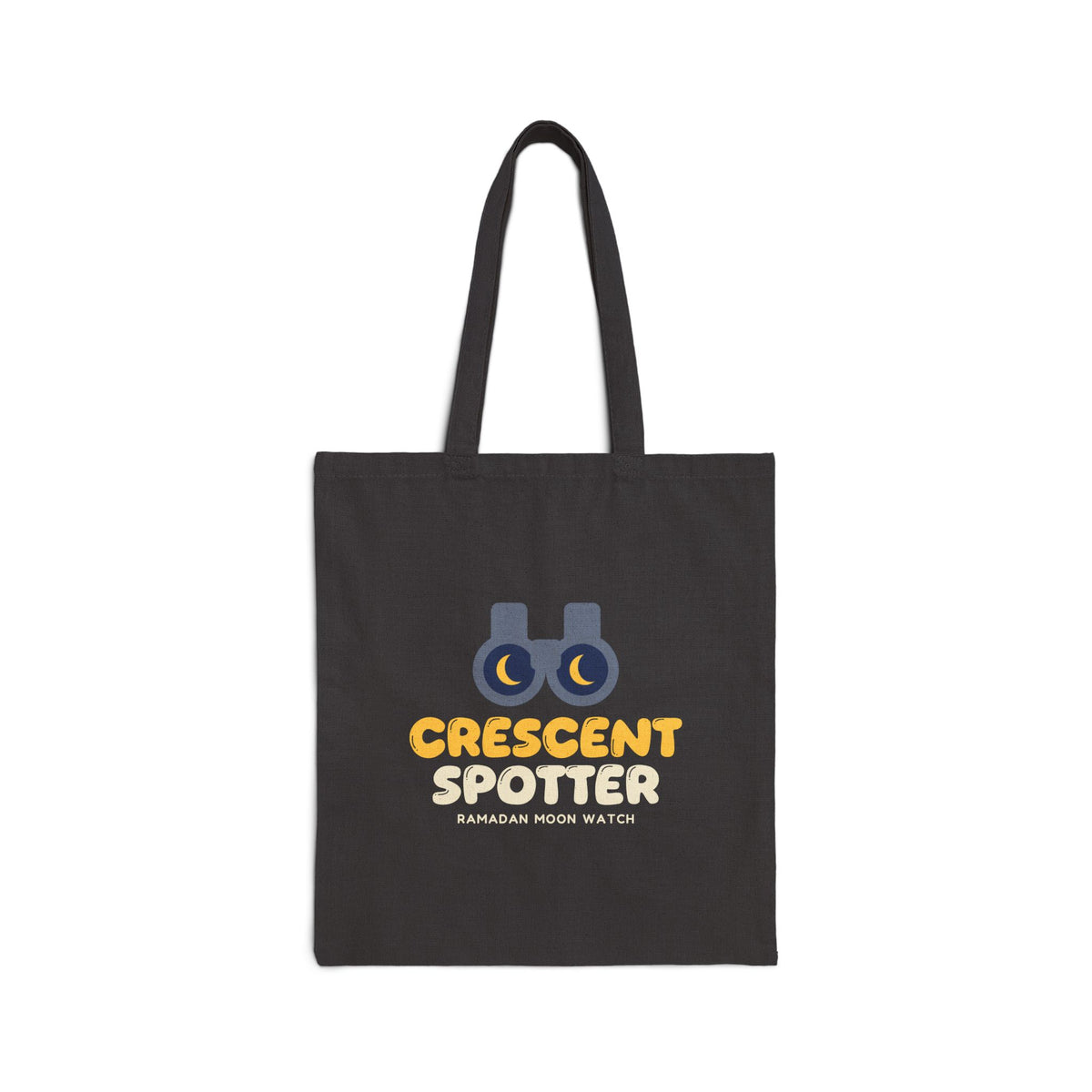 Crescent Spotter Canvas Tote Bag in Black, double-sided print – AdabStars