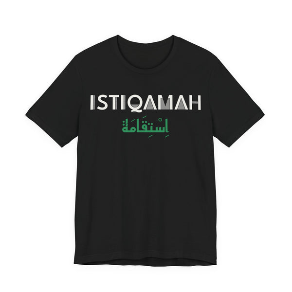 Istiqamah Dual Language Islamic Unisex T-Shirt in Black – AdabStars