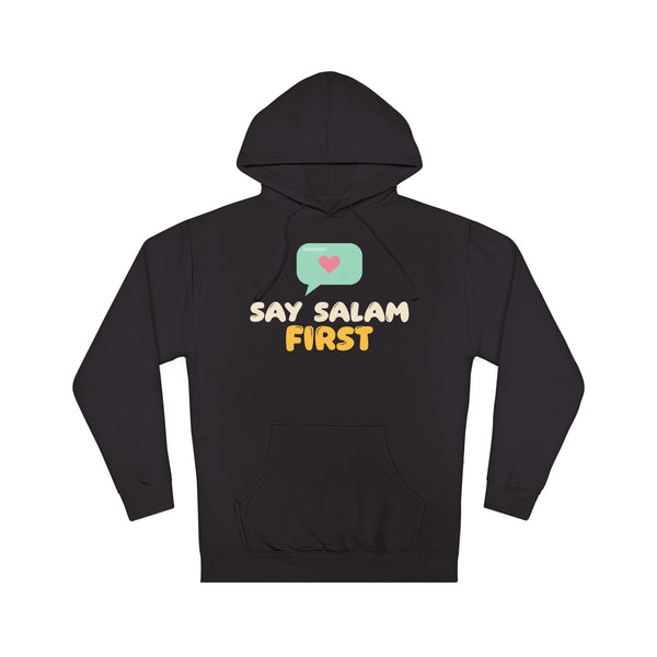 Say Salam First Islamic Hoodie | Muslim Kids Islamic Manners Speech Bubble | AdabStars Islamic Kids Apparel