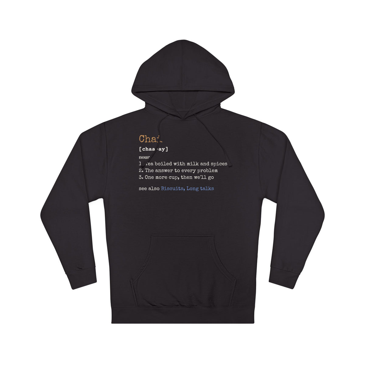 Chai Definition Islamic Hoodie | Desi Tea Lover Funny Masala Milk Spice Word | AdabStars Islamic Apparel