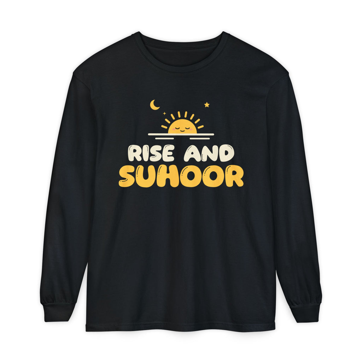Rise And Suhoor Long Sleeve Shirt | Ramadan Kids Pre Dawn Meal Sunrise Pun | AdabStars Islamic Kids Apparel