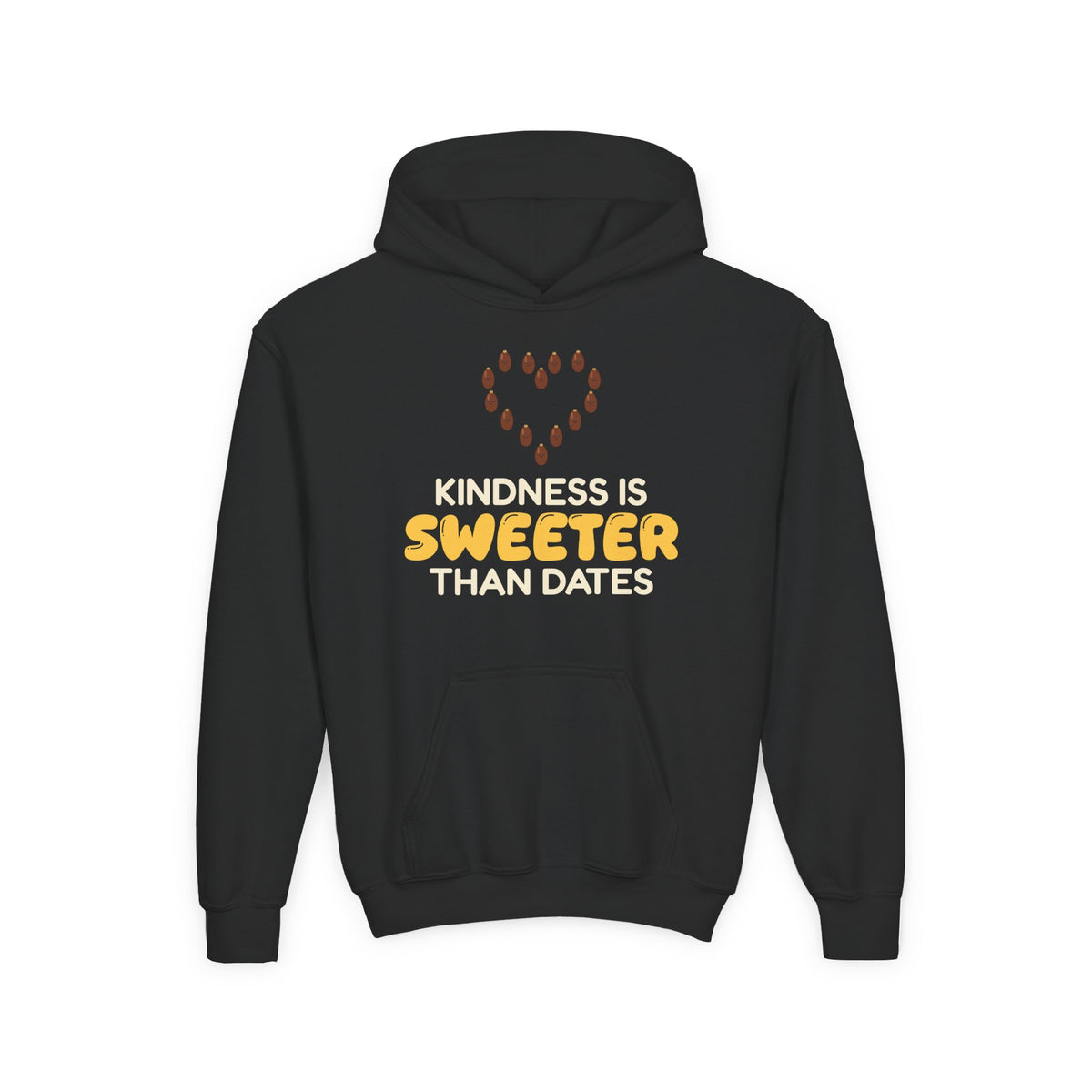 Kindness Is Sweeter Than Dates Ramadan Kids Hoodie | Ramadan Kids Kindness Is Sweeter Than Dates Heart Adab | AdabStars Islamic Kids Apparel