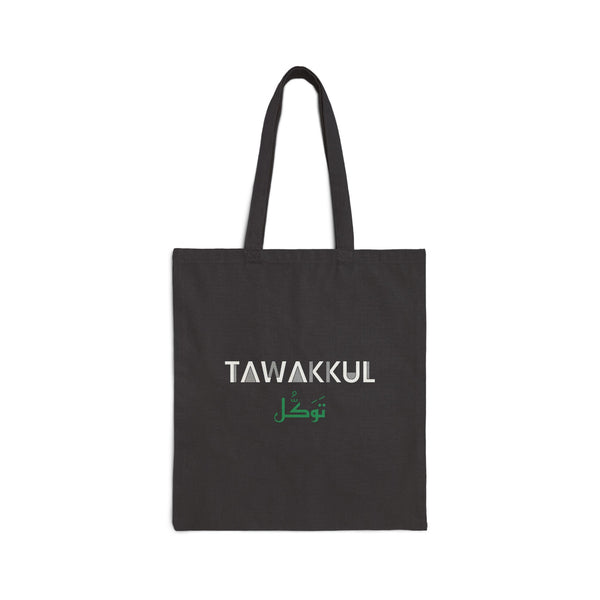 Tawakkul Dual Language Canvas Tote Bag in Black, one-sided print – AdabStars