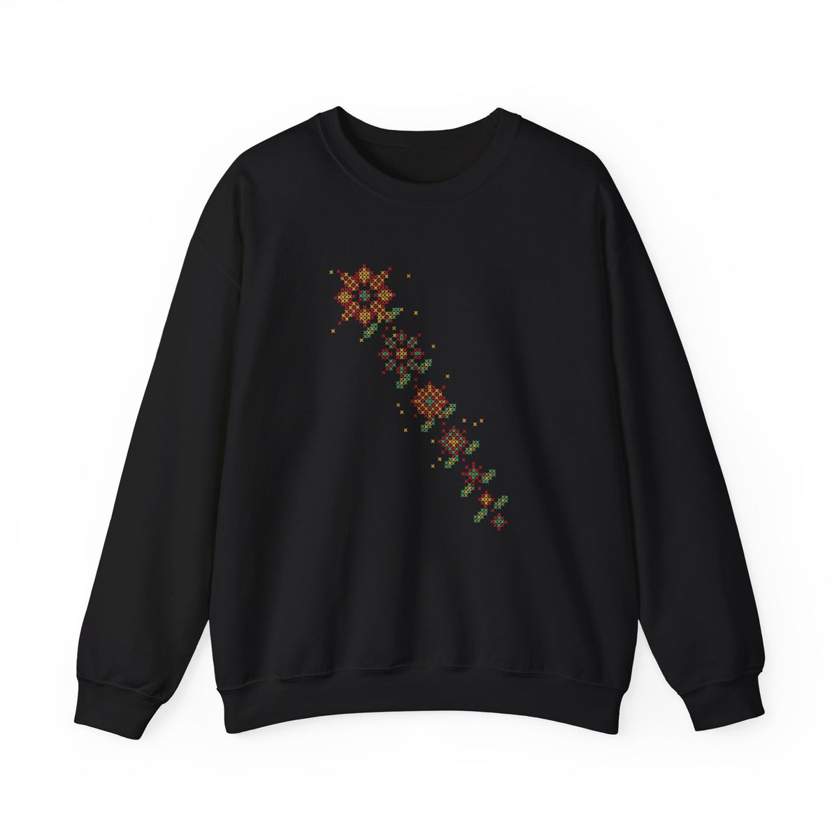 Tatreez Star Cascade Islamic Crewneck Sweatshirt in Black – AdabStars