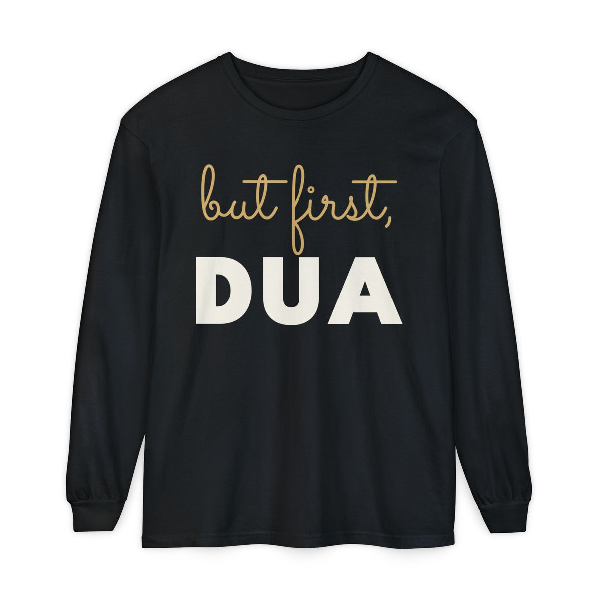 But First, Dua Islamic Heavyweight Long Sleeve Shirt in Black – AdabStars