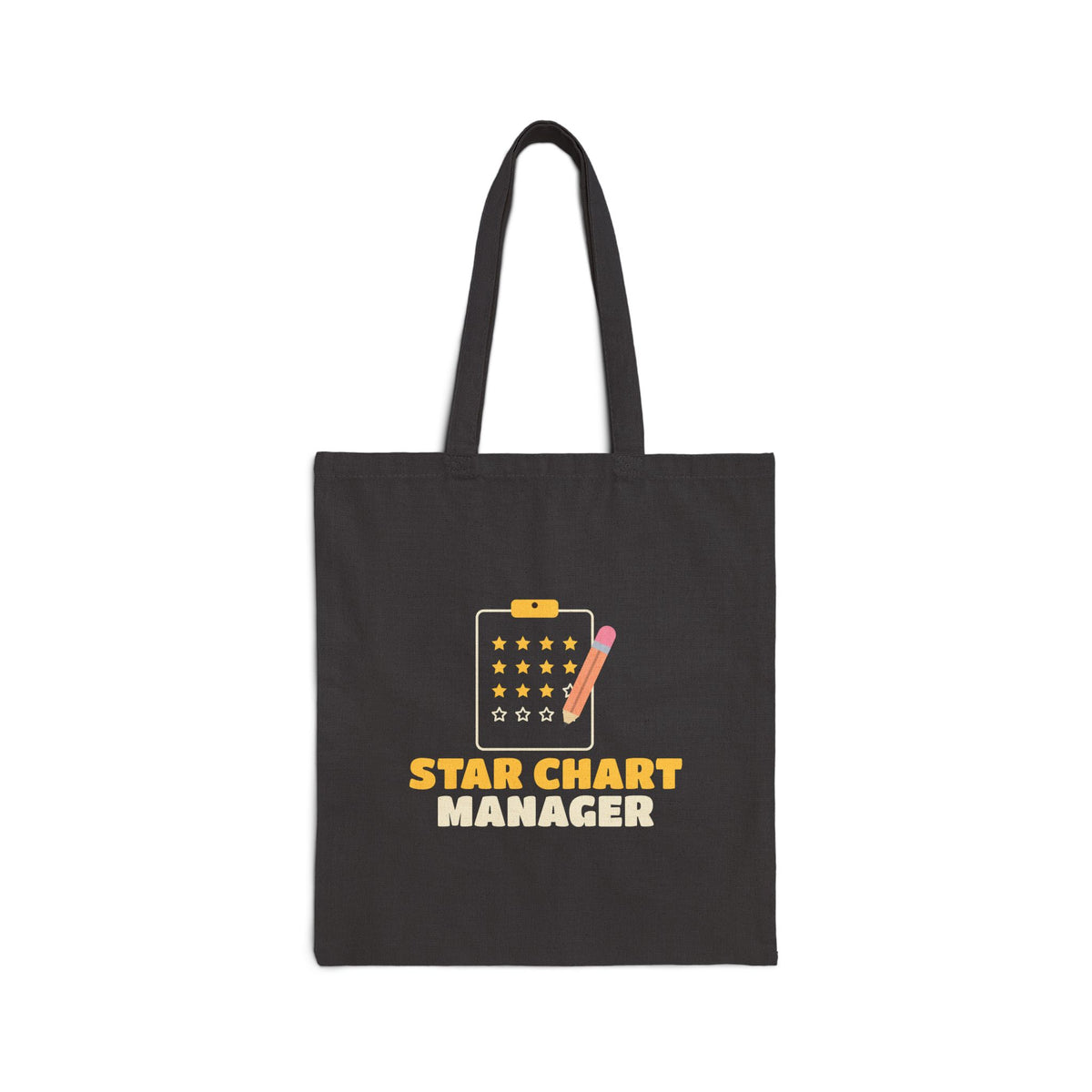 Star Chart Manager Canvas Tote Bag in Black, double-sided print – AdabStars
