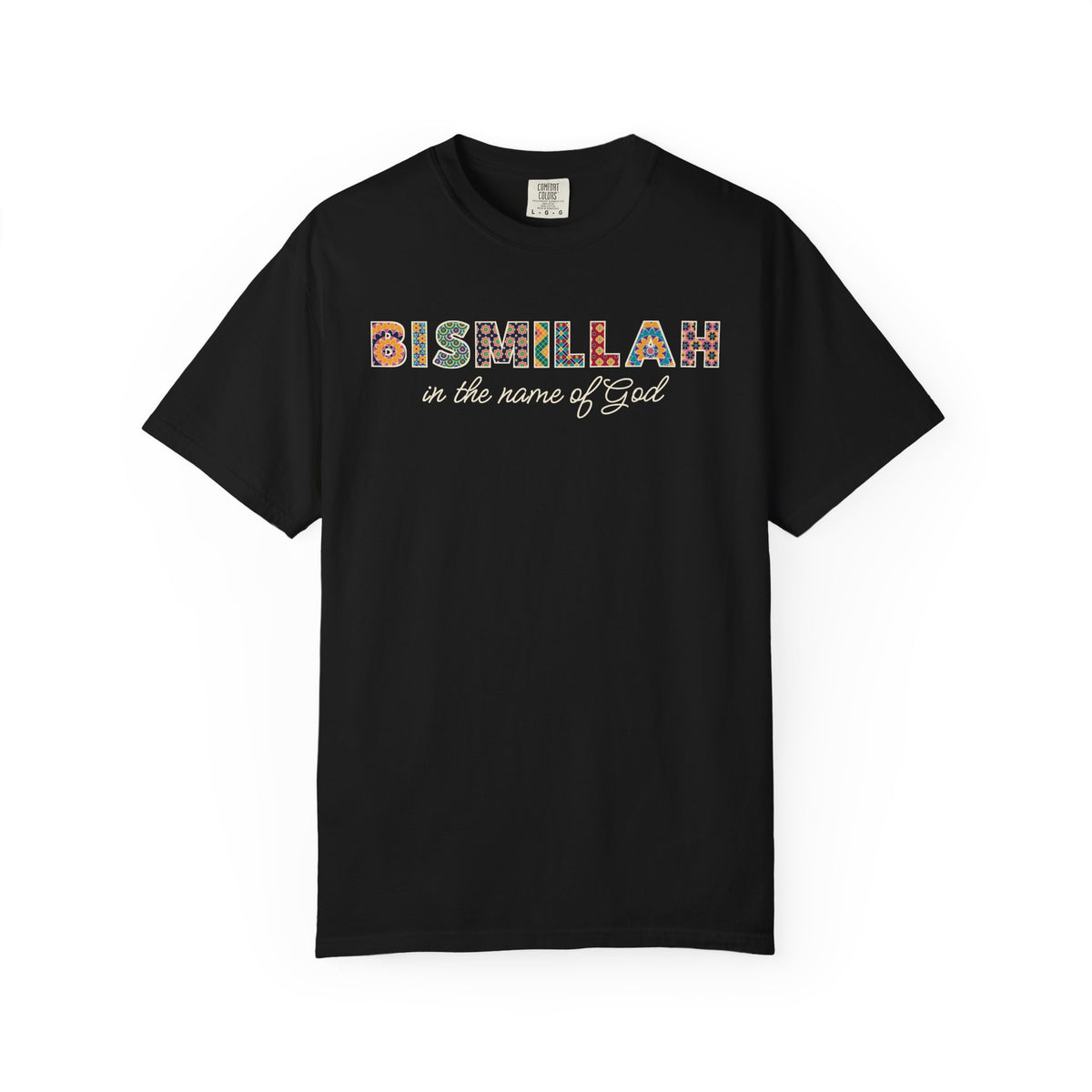 Bismillah Patterned Letters Islamic Heavyweight T-Shirt in Black – AdabStars