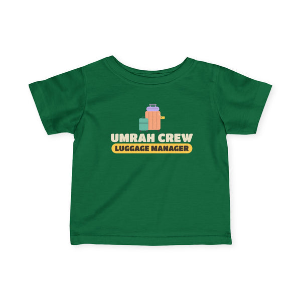 Umrah Crew Luggage Manager Baby T-Shirt in Kelly – AdabStars