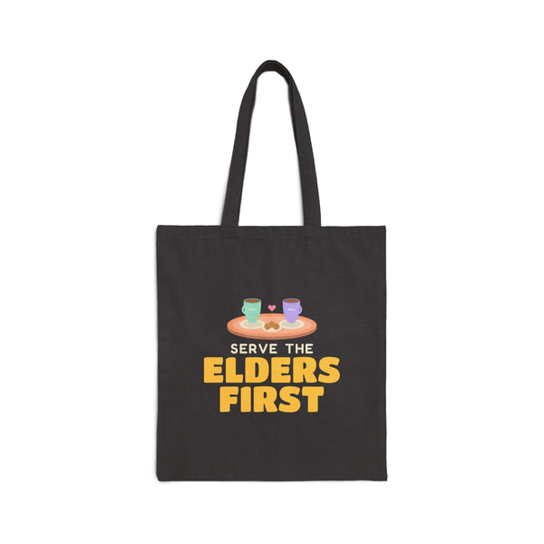 Elders First Canvas Tote Bag in Black, double-sided print – AdabStars