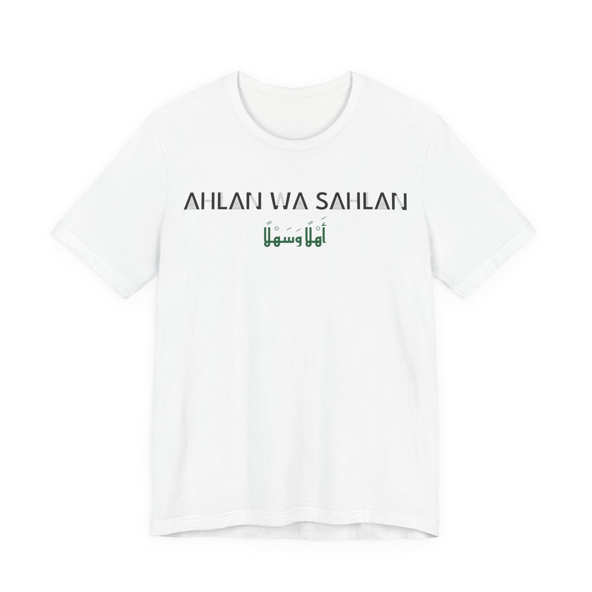 Ahlan wa Sahlan Dual Language Islamic Unisex T-Shirt in White – AdabStars