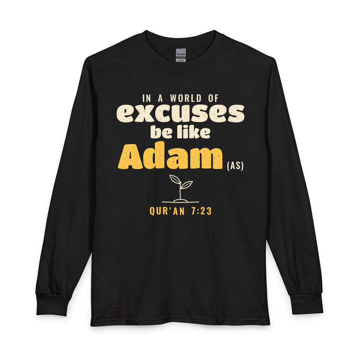 Be Like Adam (AS) Long Sleeve Shirt in Black, front and back print – AdabStars