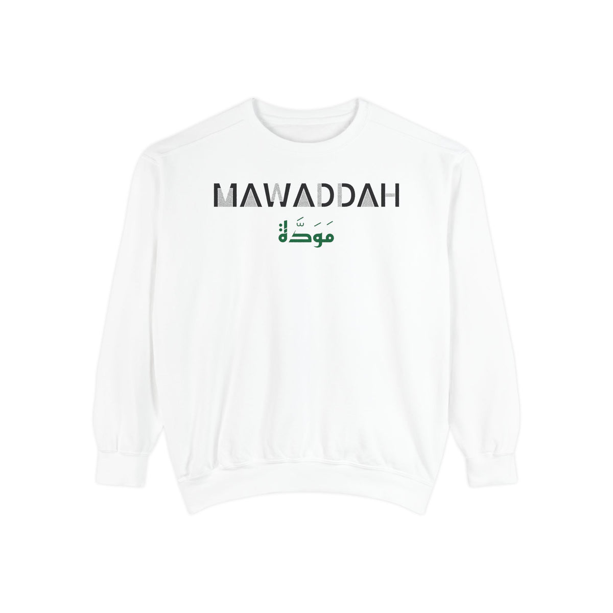 Mawaddah Dual Language Islamic Premium Sweatshirt in White – AdabStars