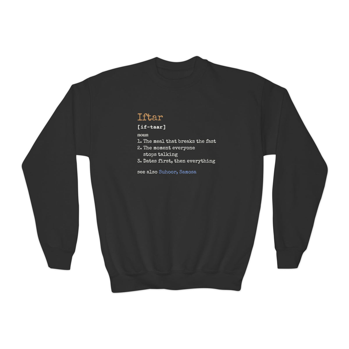 Iftar Definition Kids Sweatshirt in Black – AdabStars