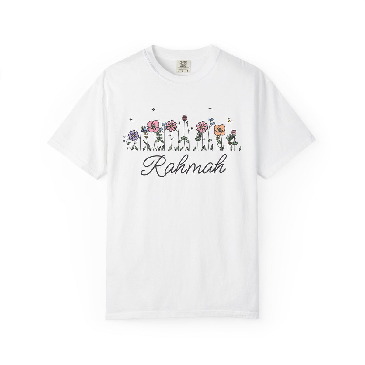 Rahmah Meadow Flowers Islamic Heavyweight T-Shirt in White – AdabStars