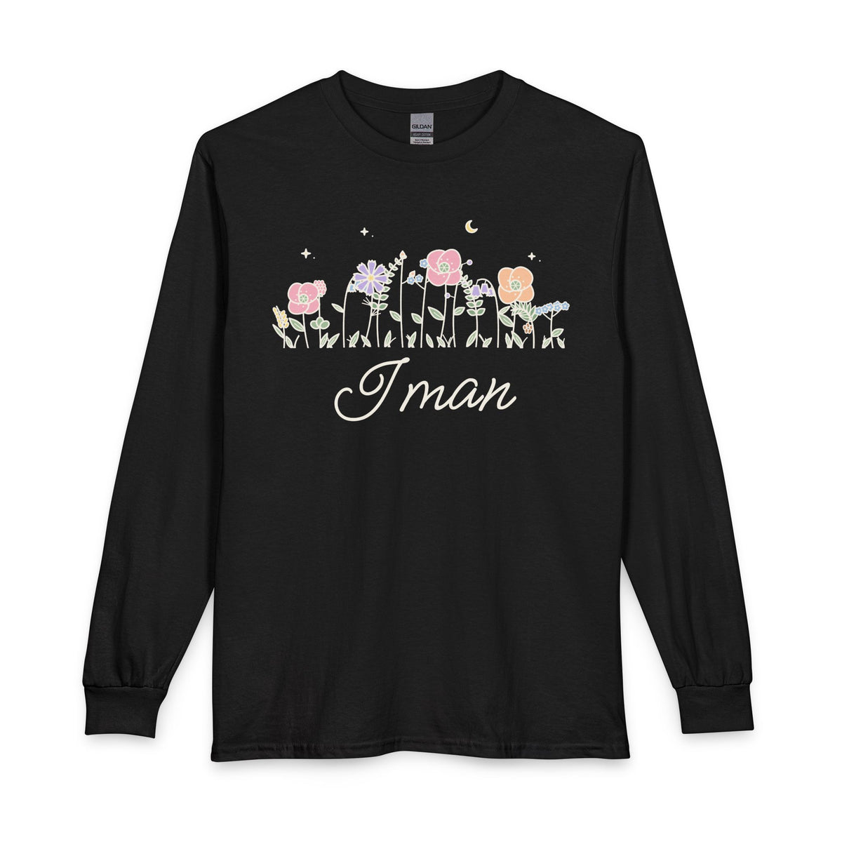 Iman Meadow Flowers Long Sleeve Shirt in Black – AdabStars