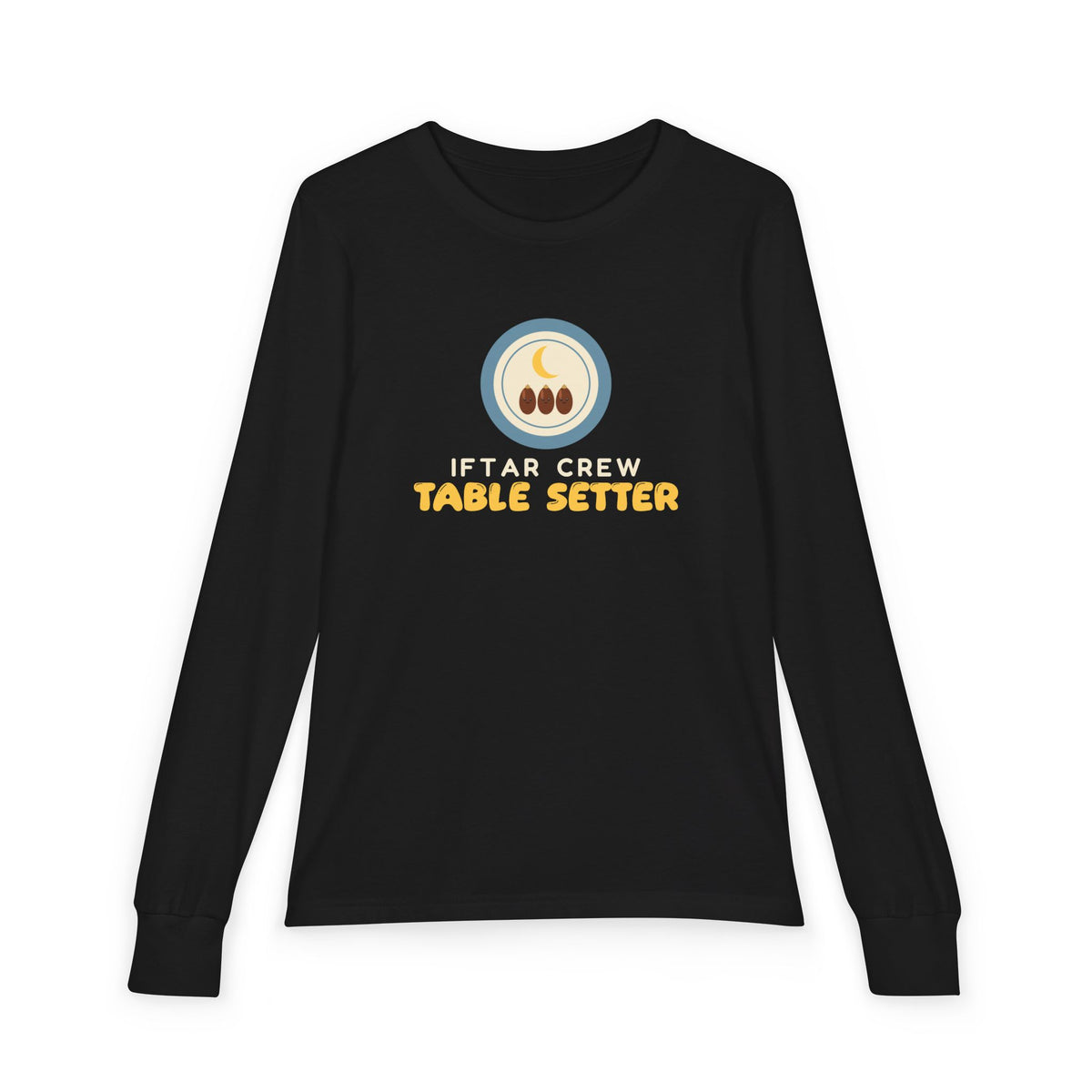 Iftar Crew: Table Setter Kids Long Sleeve Shirt | Crew Table Setter Ramadan Helper Family Dinner | AdabStars Islamic Kids Apparel