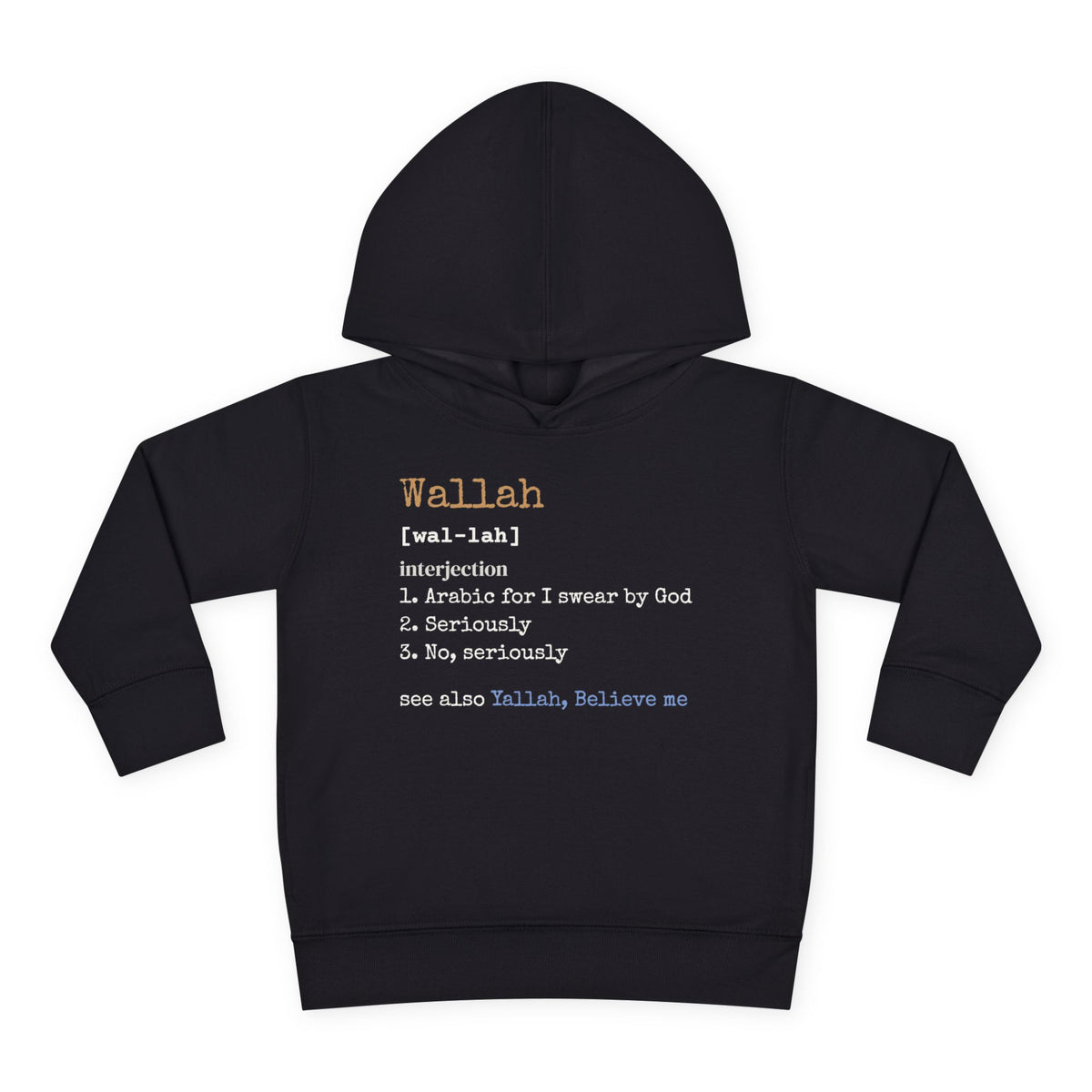 Wallah Definition Islamic Toddler Hoodie in Black – AdabStars