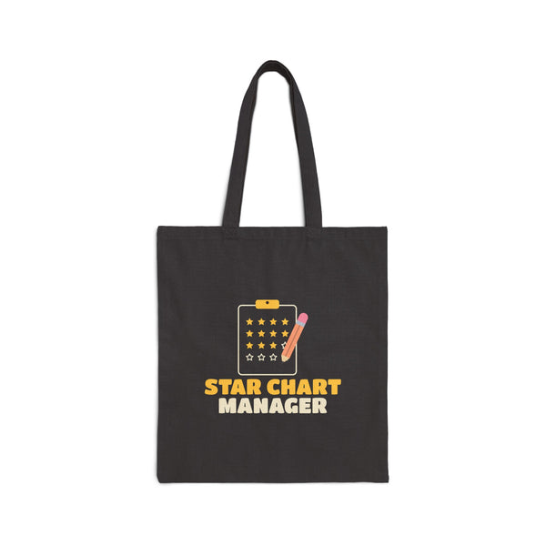 Star Chart Manager Canvas Tote Bag in Black, one-sided print – AdabStars