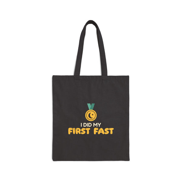 I Did My First Fast Canvas Tote Bag in Black, double-sided print – AdabStars
