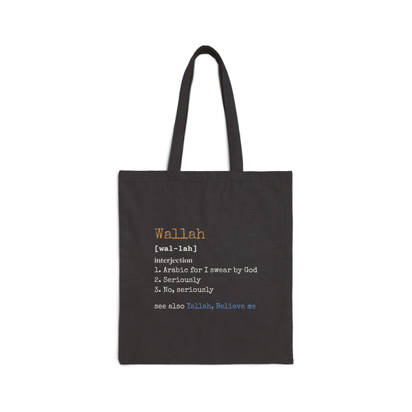 Wallah Definition Canvas Tote Bag in Black, double-sided print – AdabStars