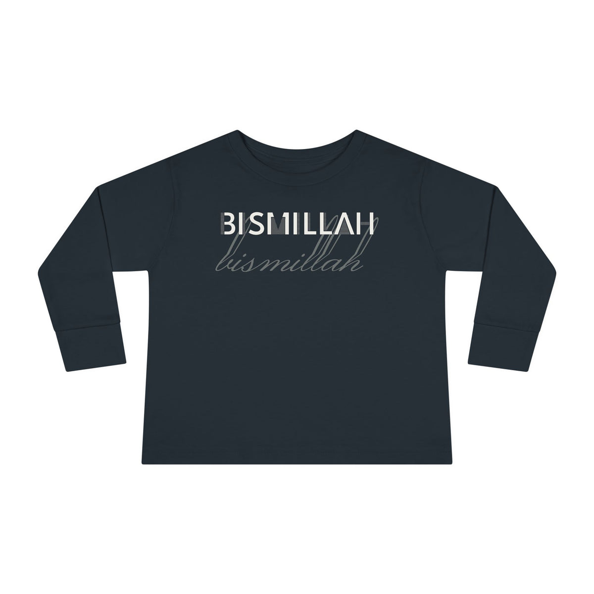Bismillah Islamic Toddler Toddler Long Sleeve Shirt in Black – AdabStars