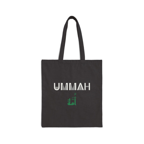 Ummah Dual Language Canvas Tote Bag in Black, double-sided print – AdabStars