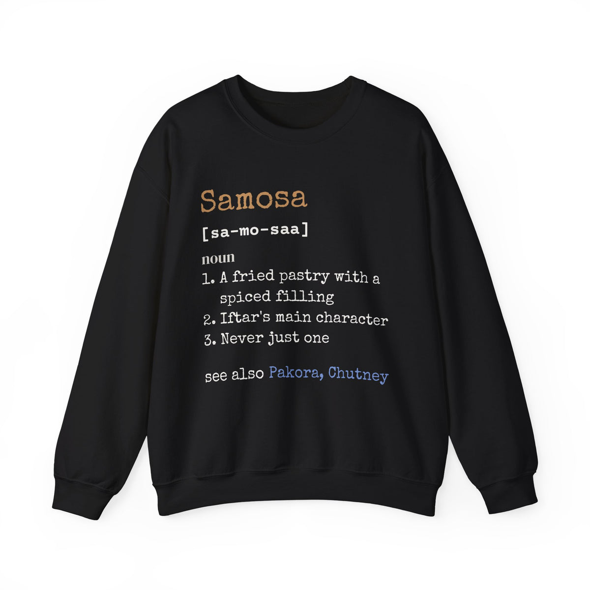 Samosa Definition Islamic Crewneck Sweatshirt in Black – AdabStars