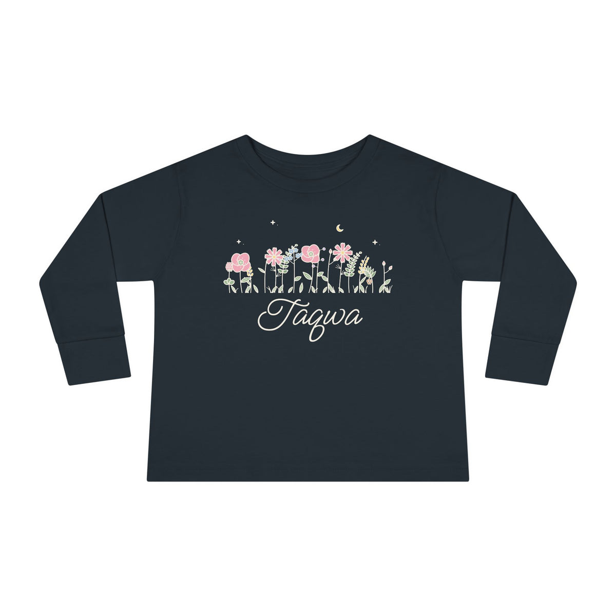 Taqwa Meadow Flowers Toddler Long Sleeve Shirt in Black – AdabStars