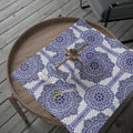 Islamic Mandala Gift Wrapping Paper – Elegant Blue & White Arabesque Design for Eid, Ramadan & Special Occasions back view – 