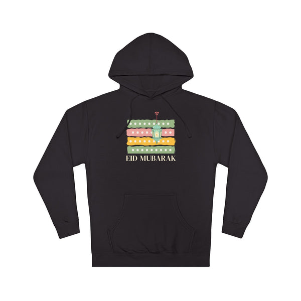 Eid Mubarak Polka Stripes Hoodie in Black – AdabStars