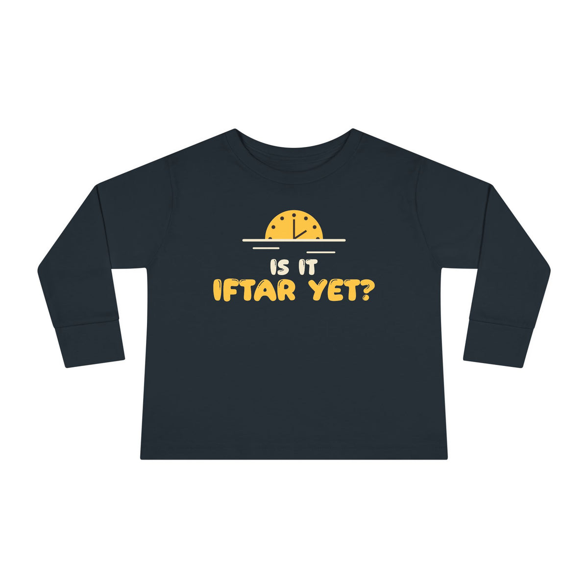 Is It Iftar Yet? Ramadan Toddler Toddler Long Sleeve Shirt in Black – AdabStars