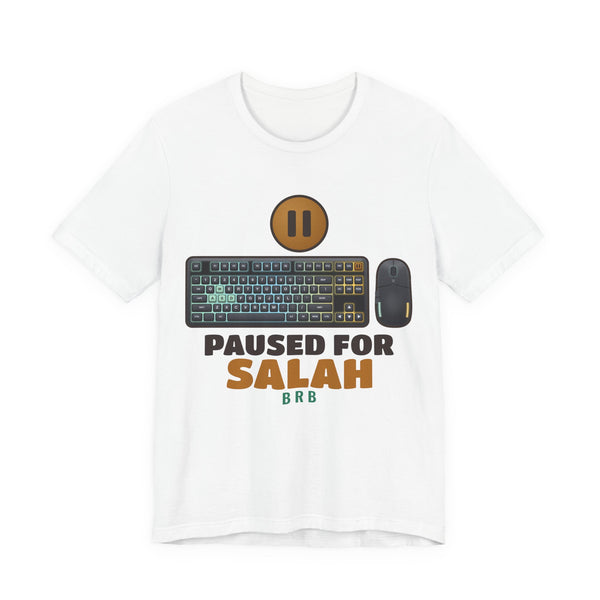 Paused for Salah PC Gamer Islamic Unisex T-Shirt in White – AdabStars