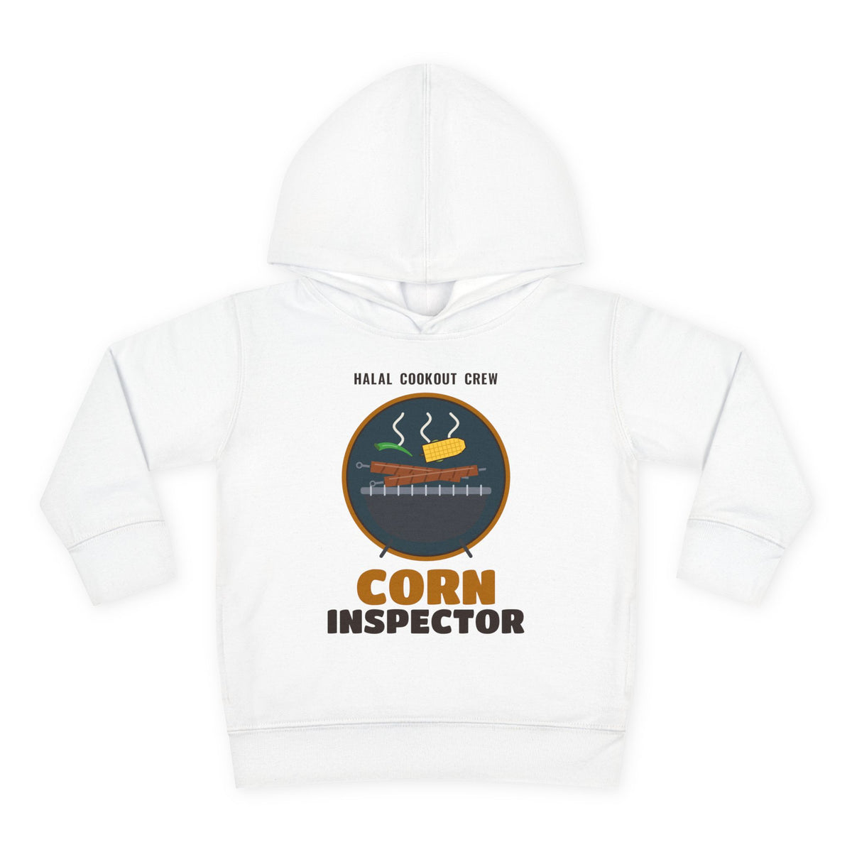 Corn Inspector Halal Cookout Toddler Hoodie in White – AdabStars