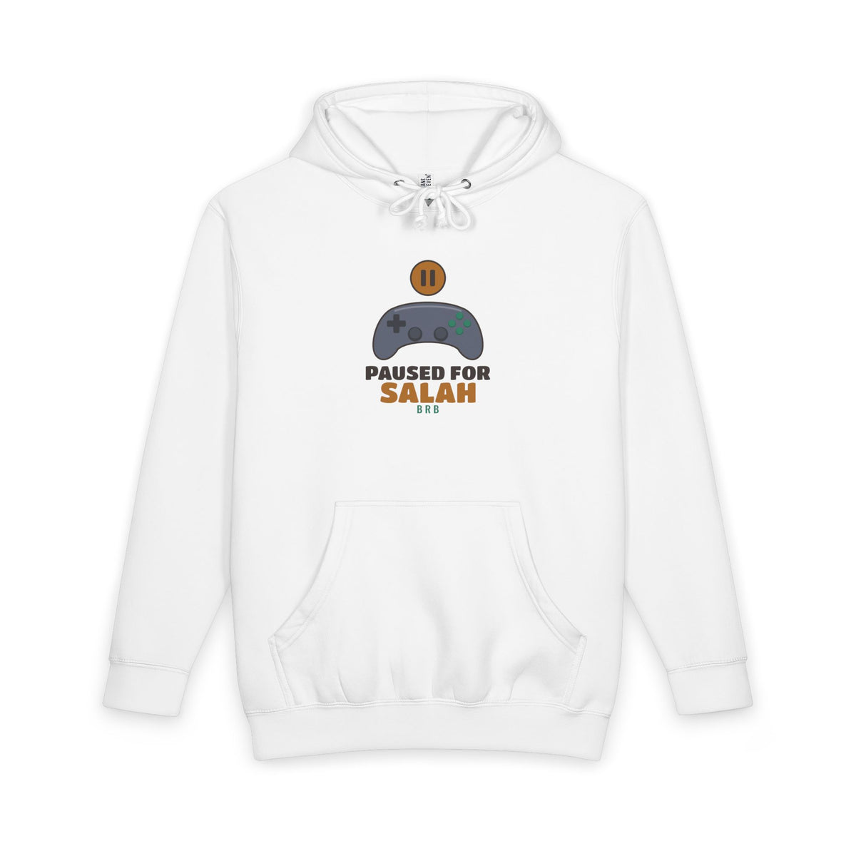 Paused for Salah Premium Heavyweight Hoodie in White – AdabStars