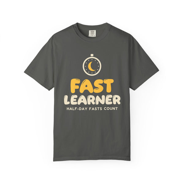 Fast Learner Ramadan Heavyweight Tee | Ramadan Kids First Fasting Pun Stopwatch | AdabStars Islamic Kids Apparel