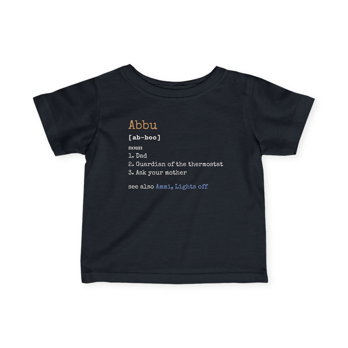 Abbu Definition Islamic Baby T-Shirt in Black – AdabStars